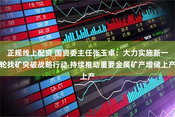 正规线上配资 国资委主任张玉卓：大力实施新一轮找矿突破战略行动 持续推动重要金属矿产增储上产