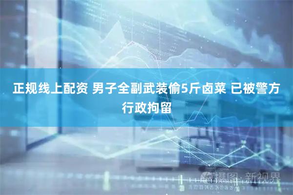 正规线上配资 男子全副武装偷5斤卤菜 已被警方行政拘留